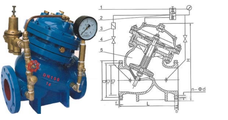 门徒平台可调式减压稳压阀YX741X结构图